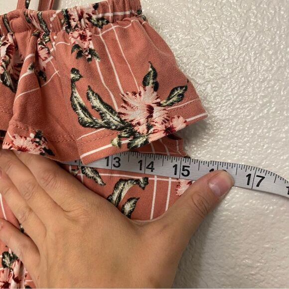 Mauve pink floral ruffle off shoulder hi lo maxi Sundress stretchy girls 10/12 - Picture 6 of 7